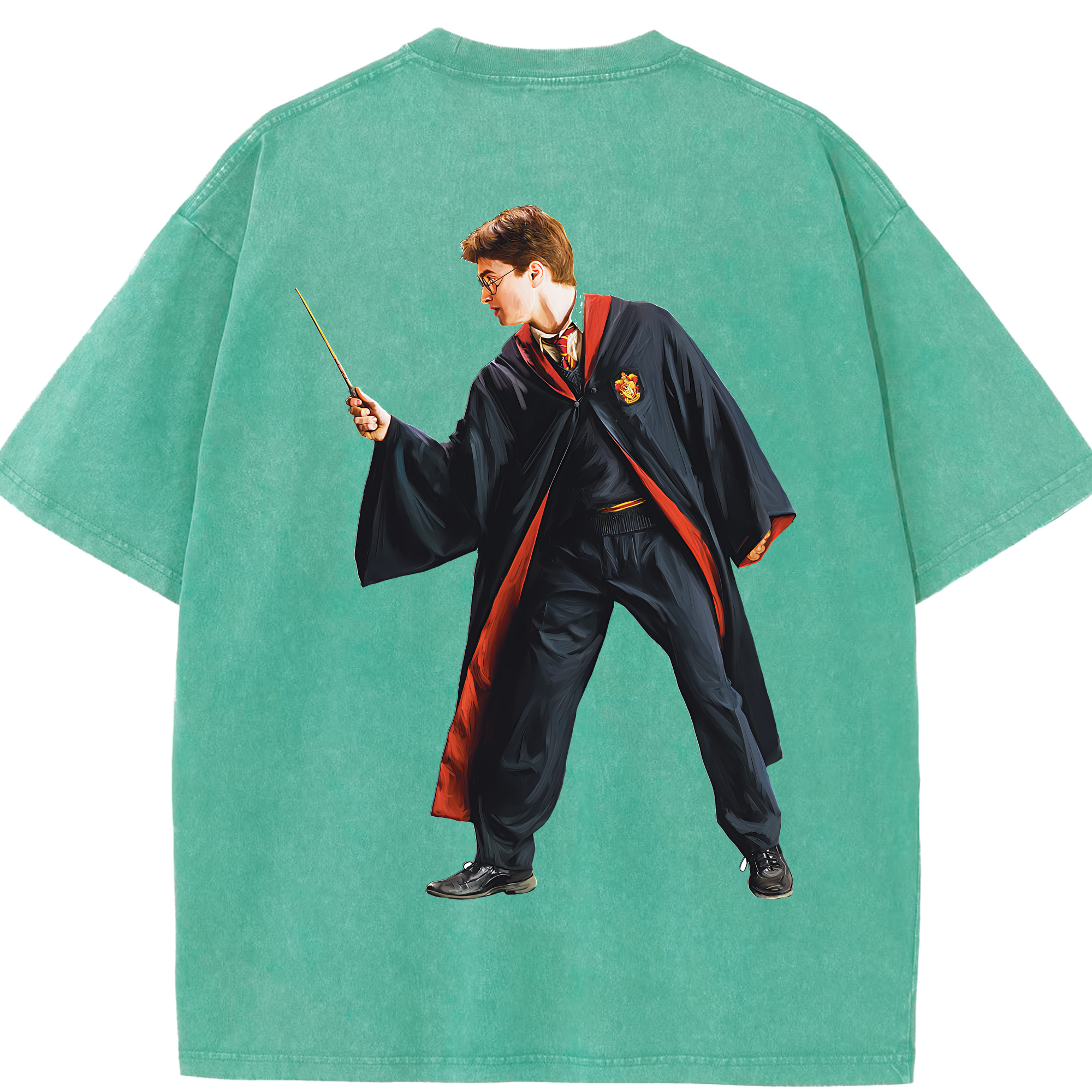 （画像用） Harry Potter ハリー・ポッターシリーズ 綿100% ヴィンテージ風 半袖Tシャツ（背面プリント）